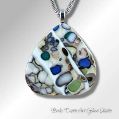 1244 W reactive layers in large teardrop green blue front close