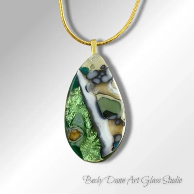 1252 W reactive and silver leaf green teardrop front